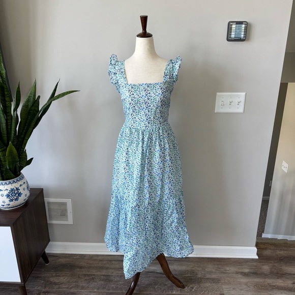 Like new! J. Crew Factory Floral Maxi Dress with Open Back Tie - Picture 1 of 8